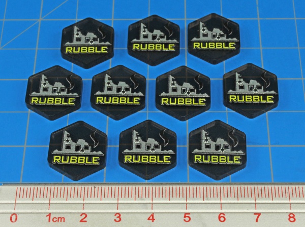 Premium Printed Mecha Battlefield Terrain Rubble Tokens (10) - SPECIAL ORDER!