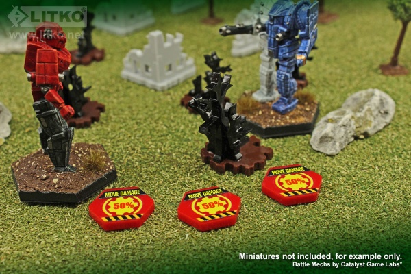 Premium Printed Mecha Movement Damage Tokens (10) - SPECIAL ORDER!