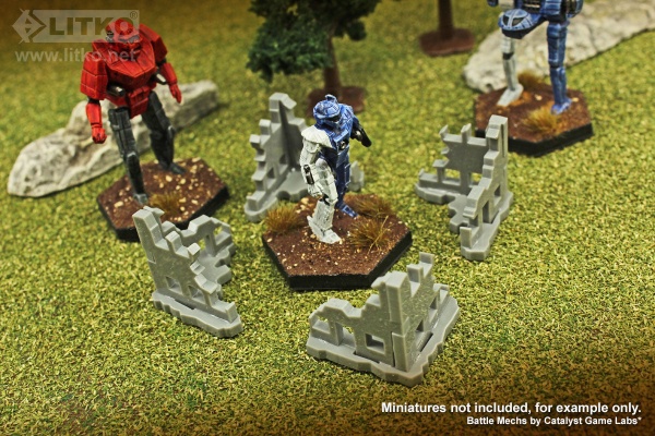 Blasted Building Terrain Marker, Micro-Scale (4) - SPECIAL ORDER!