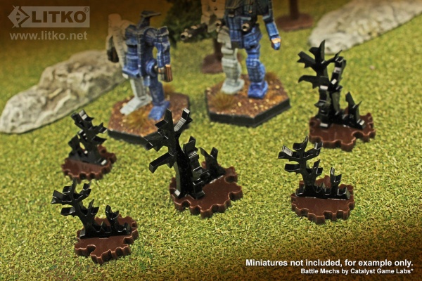 Blasted Trees Terrain Markers, Micro-Scale (5) - SPECIAL ORDER!