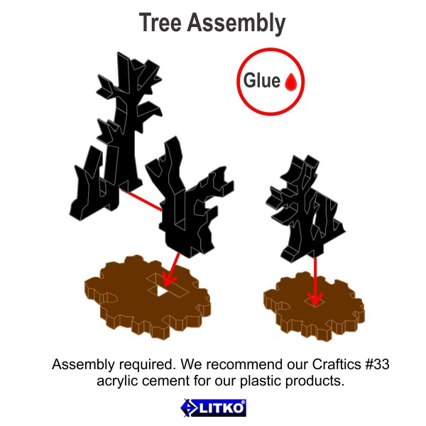 Blasted Trees Terrain Markers, Micro-Scale (5) - SPECIAL ORDER!