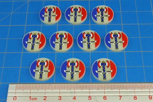 Premium Printed WWII Faction Tokens, Vichy France (10) - SPECIAL ORDER!