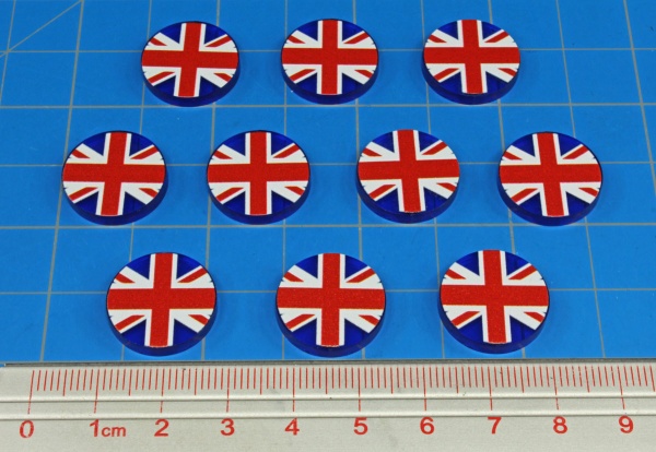 Premium Printed WWII Faction Tokens, Great Britain Union Jack (10) - SPECIAL ORDER!