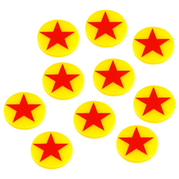 Premium Printed WWII Faction Tokens, Soviet Union Red Star (10) - SPECIAL ORDER!