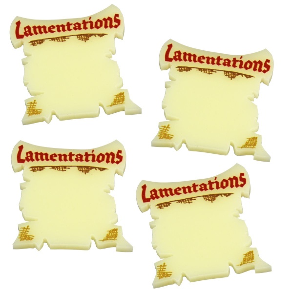 Premium Printed Scroll of Lamentations Dry Erase Tokens, Mork Borg (4) - SPECIAL ORDER!