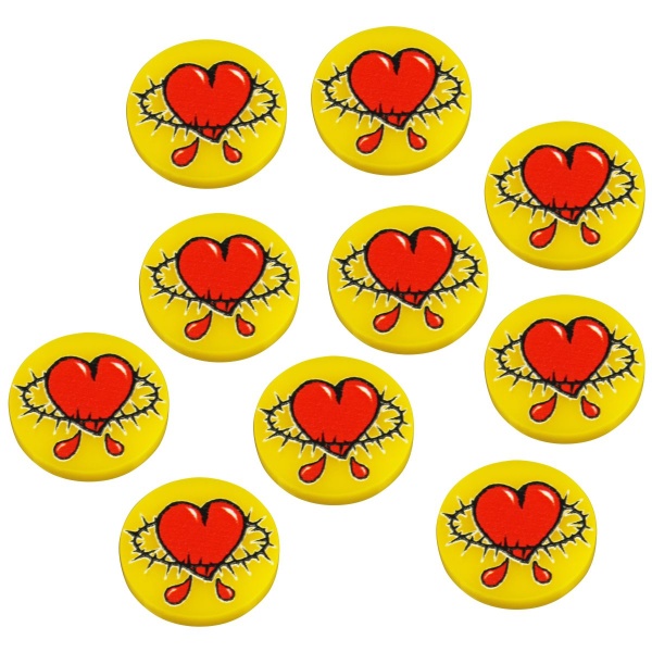 Premium Printed Bleeding Heart Tokens, Forbidden Psalm (10) - SPECIAL ORDER!