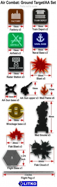 Air Combat: Ground Target /AA Token Set, Multi-Color (27)