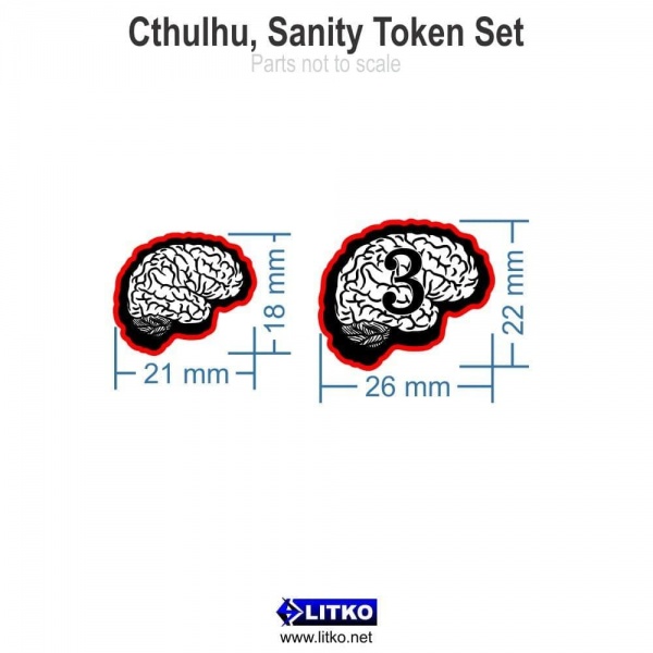 Cthulhu Sanity Token Set, Translucent Blue (10)