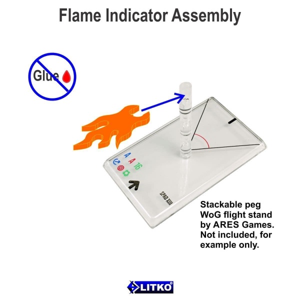 Fire Indicators Clips, WoG Stackable Pegs, Fluorescent Amber (10)