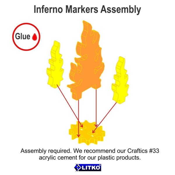 Inferno Marker Set, Small, Fluorescent Orange & Transparent Yellow (7)