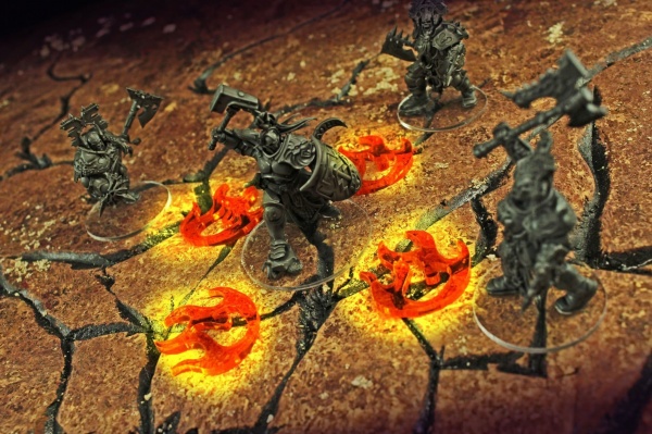 Large Fire Tokens, Fluorescent Amber (5)