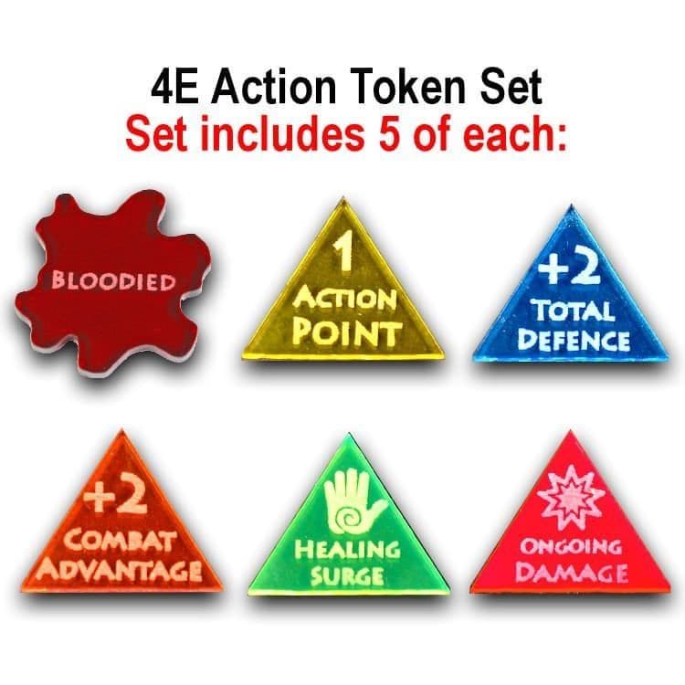 4E Action Token Set, Multi Color (30)