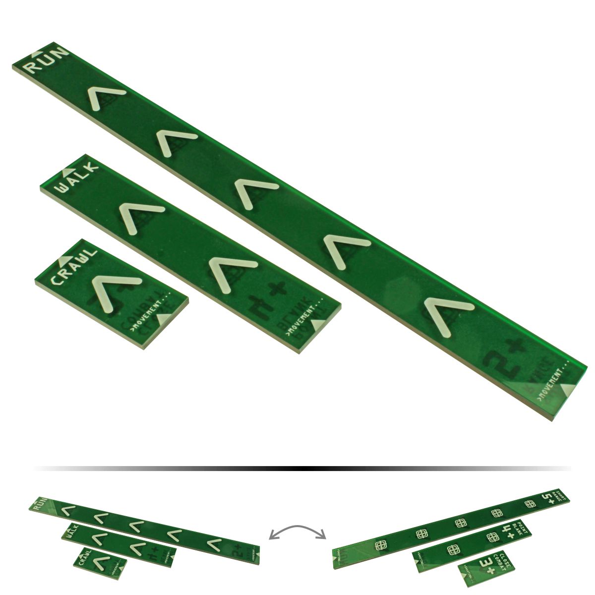 Movement-Combat Ruler, Terminator, Translucent Green (3) - SPECIAL ORDER!