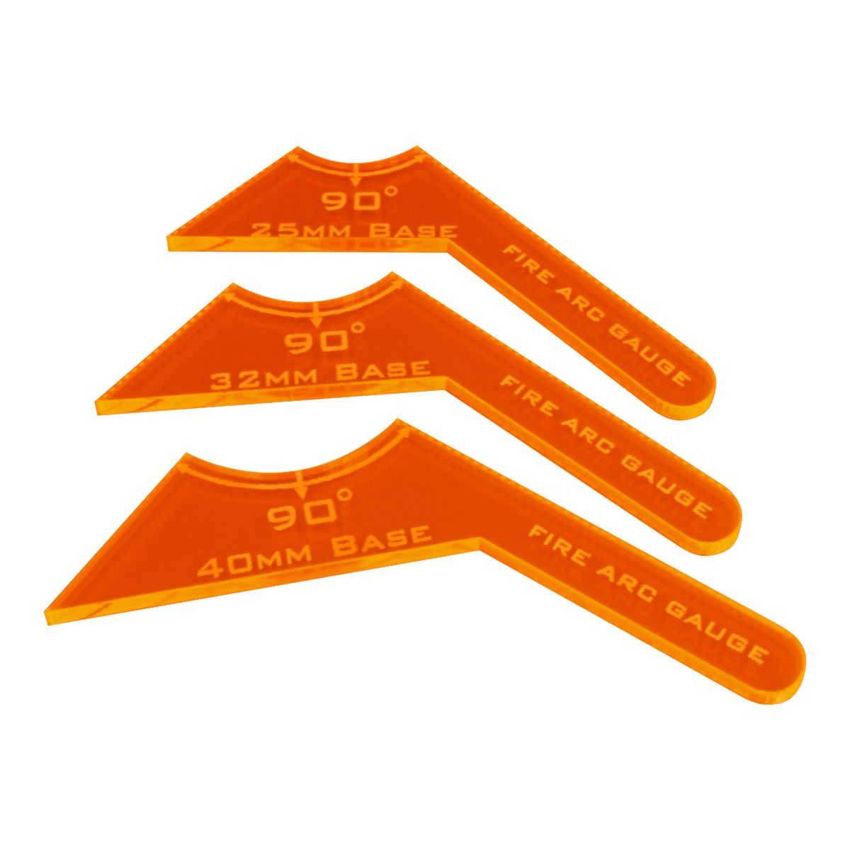 90 Fire Arc Gauge Set, Fluorescent Orange  (3) - SPECIAL ORDER!