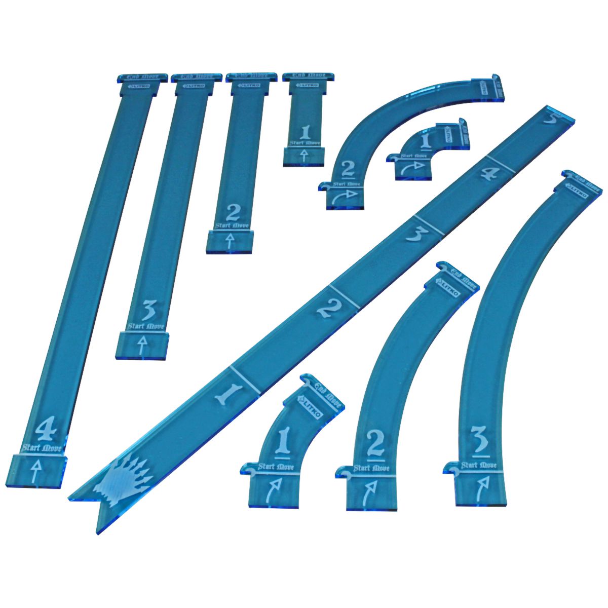 Rune Battles, Maneuver & Shooting Gauge Set, Fluorescent Blue (10) - SPECIAL ORDER!