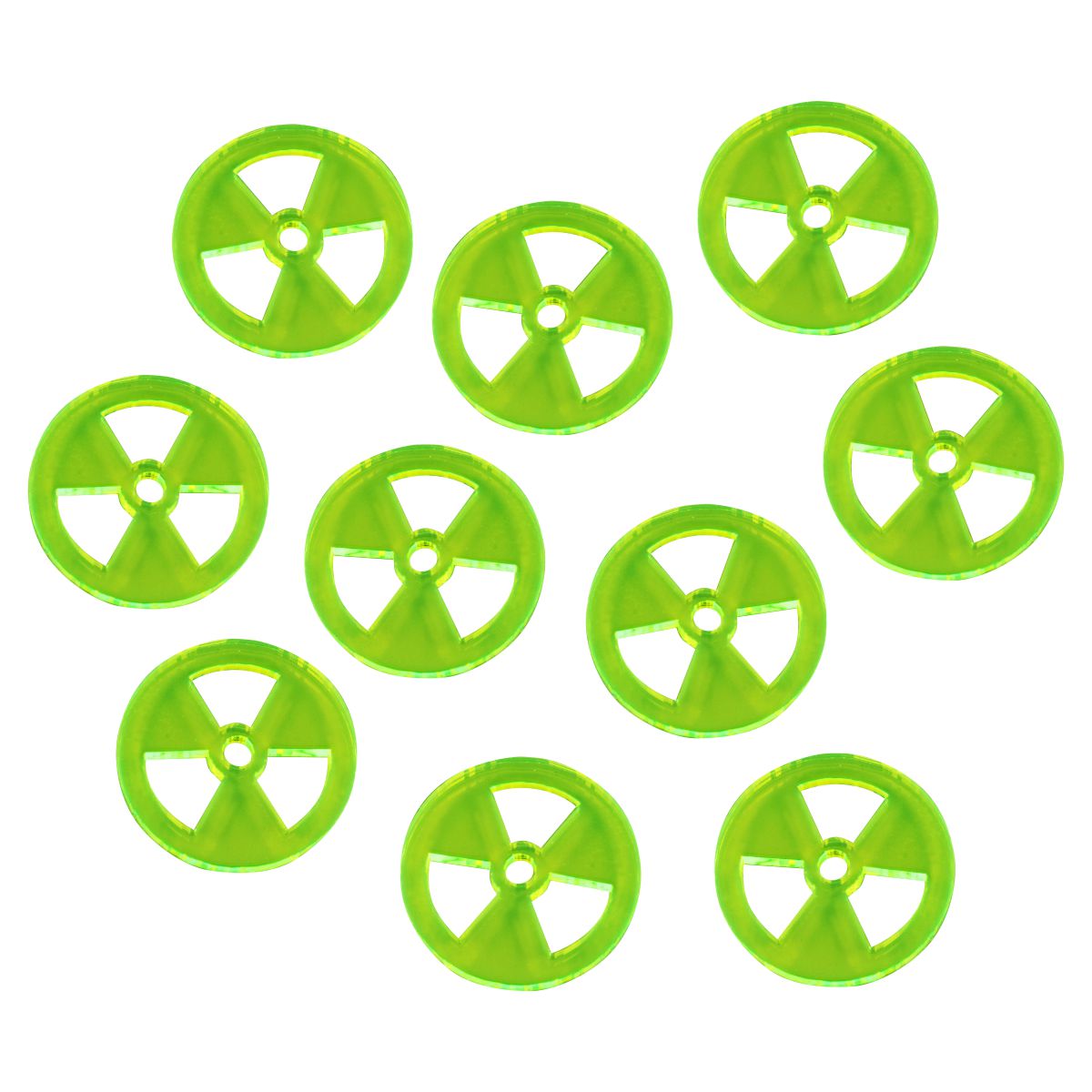 Large Radiation Tokens, Fluorescent Green (10)