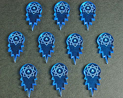 Space Torpedo Token, Fluorescent Blue (10) - SPECIAL ORDER!