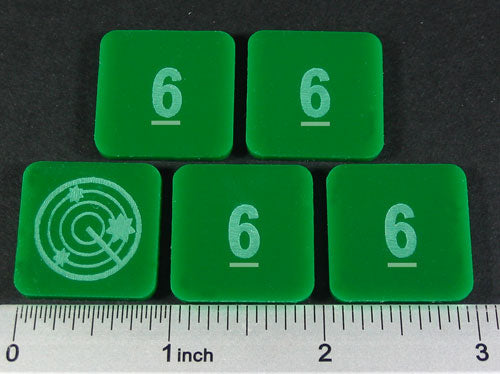 Numbered 6 Blip Set, Green (5) - SPECIAL ORDER!