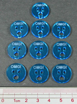 OMG Tokens, Fluorescent Blue (10)