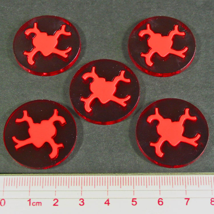 Steampunk Horror Blood Tokens (5) - SPECIAL ORDER!