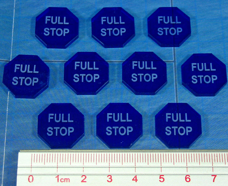 Full Stop Tokens, Transparent Blue (10) - SPECIAL ORDER!