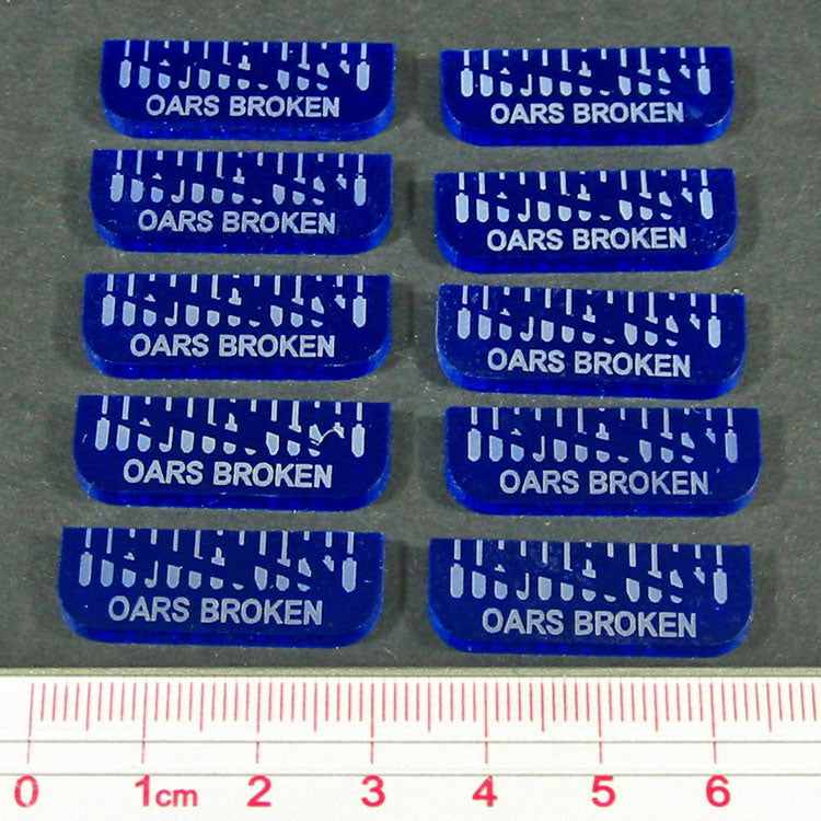 Oars Broken Tokens, Translucent Blue (10) - SPECIAL ORDER!