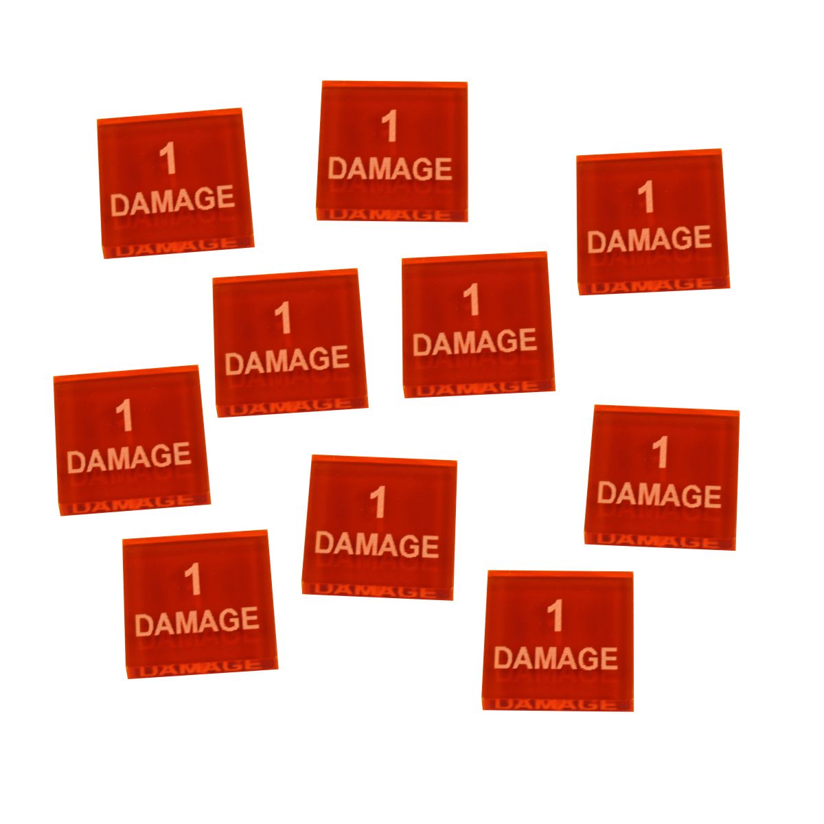 1-Damage Tokens, Fluorescent Amber (10)