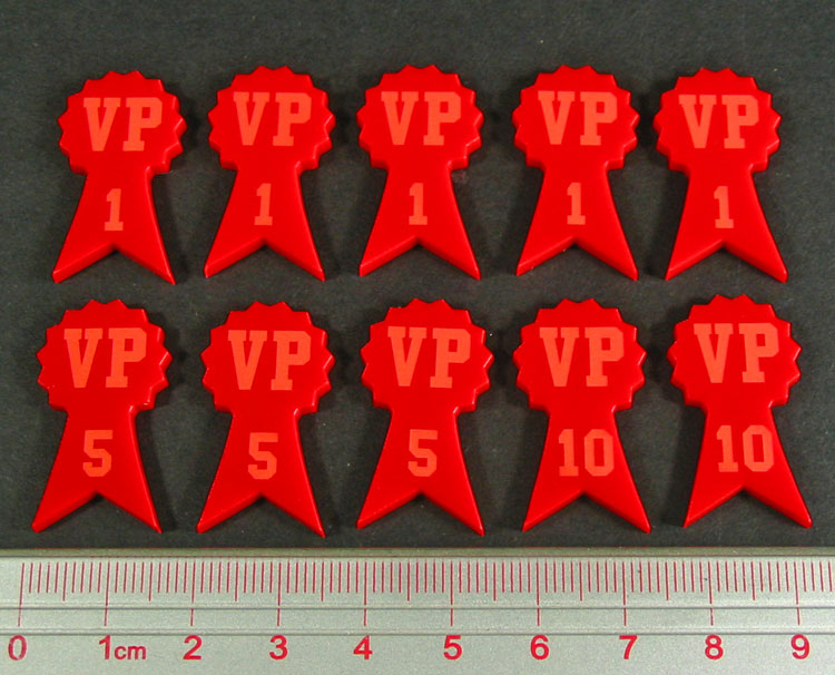 Numbered Victory Point Tokens, Red (10) - SPECIAL ORDER!