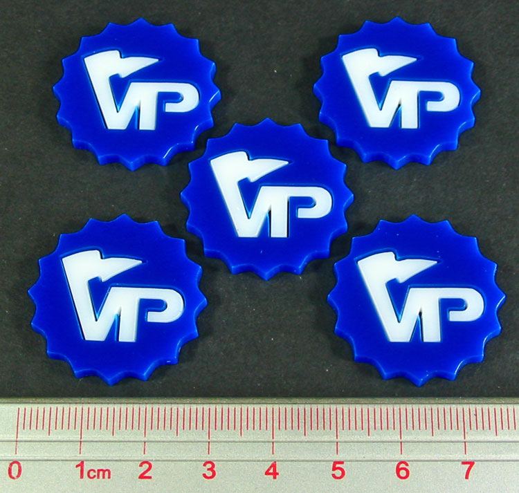 Deluxe Victory Point Tokens, White/Blue (5) - SPECIAL ORDER!