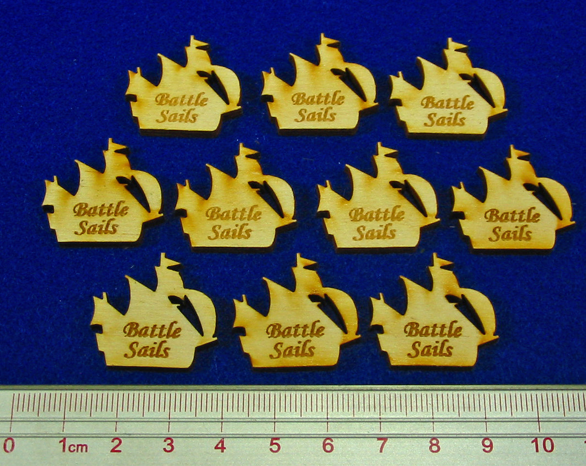 Battle Sails Tokens, Natural Wood (10) - SPECIAL ORDER!