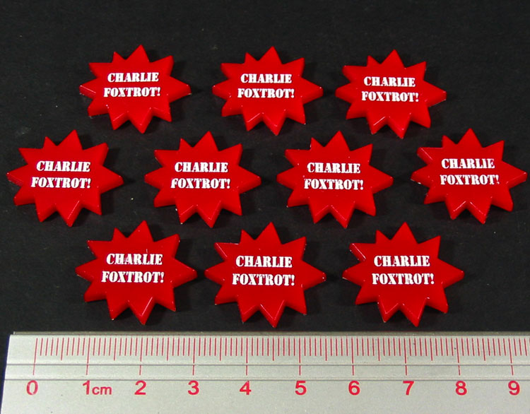 Charlie Foxtrot Tokens, Red (10) - SPECIAL ORDER!