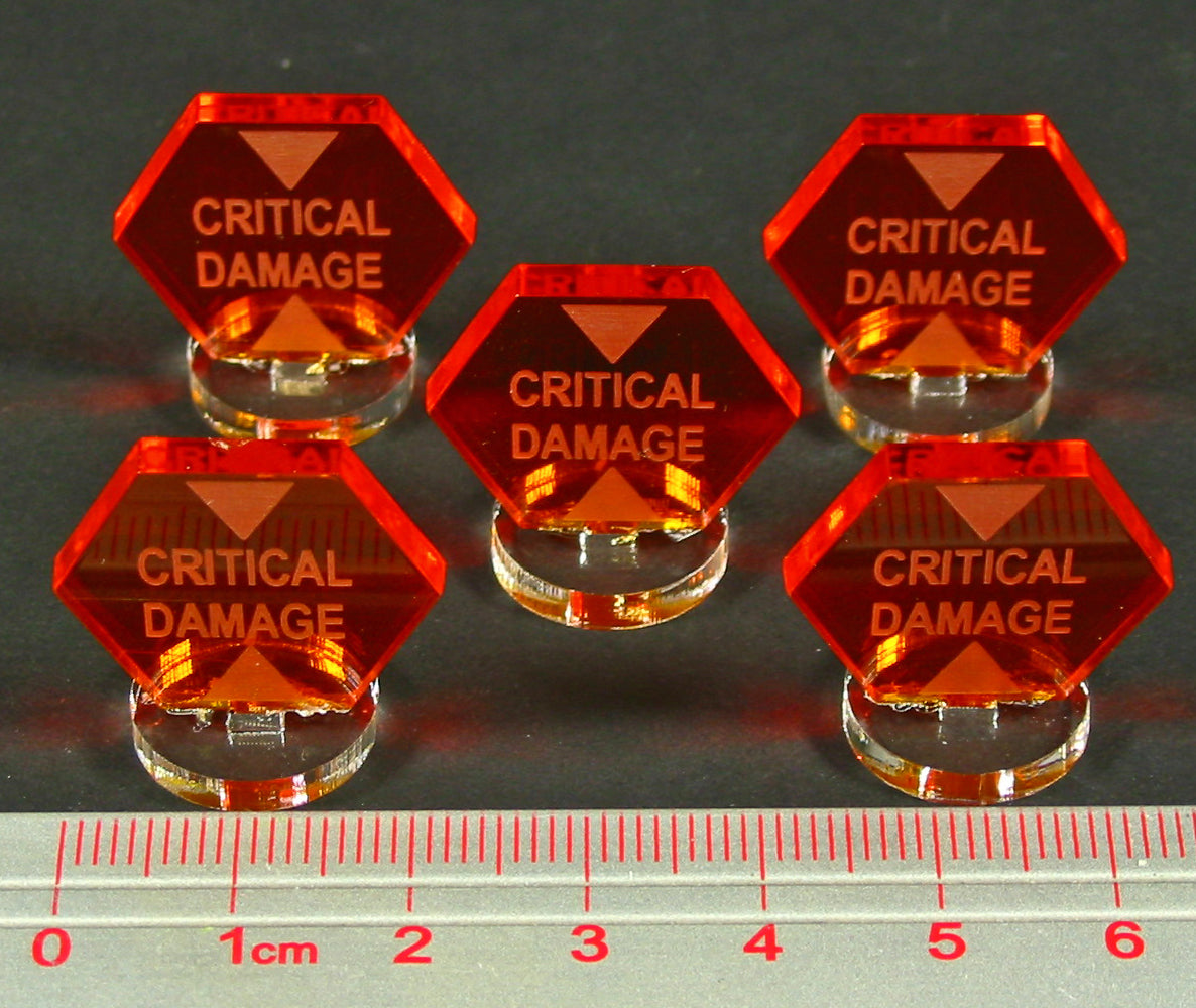 Space Fighter Critical Damage Markers, Fluorescent Amber (5)