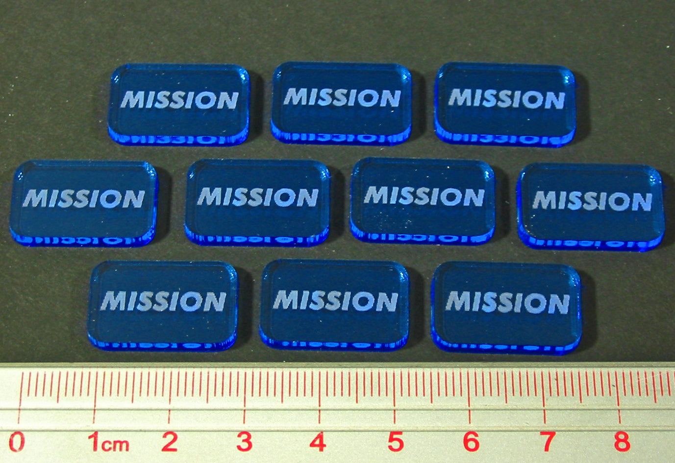 Space Wing Mission Tokens, Fluorescent Blue (10) - SPECIAL ORDER!