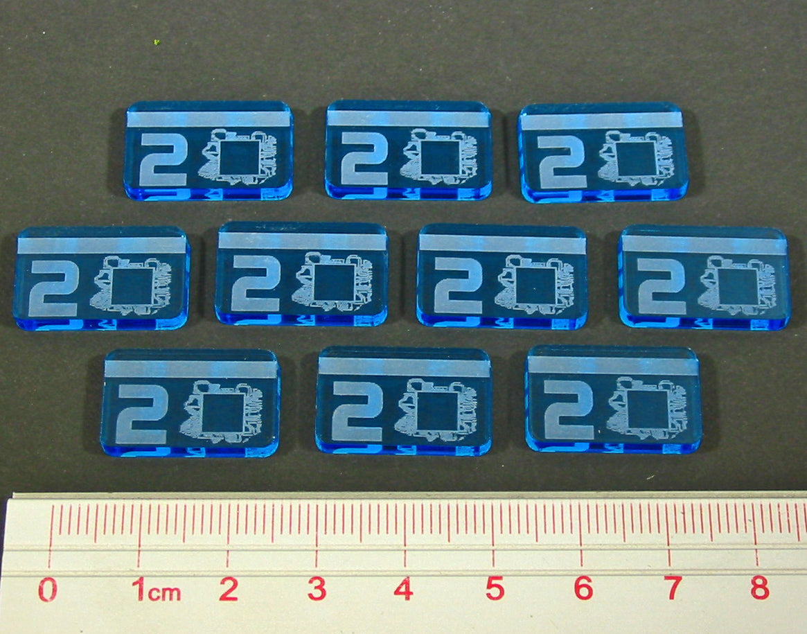 Net Hacker 2-Credit Tokens, Fluorescent Blue (10) - SPECIAL ORDER!