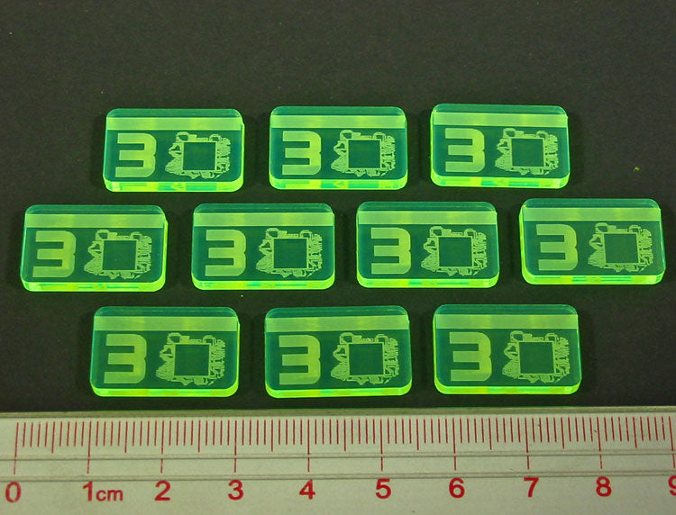 Net Hacker 3-Credit Tokens, Fluorescent Green (10) - SPECIAL ORDER!