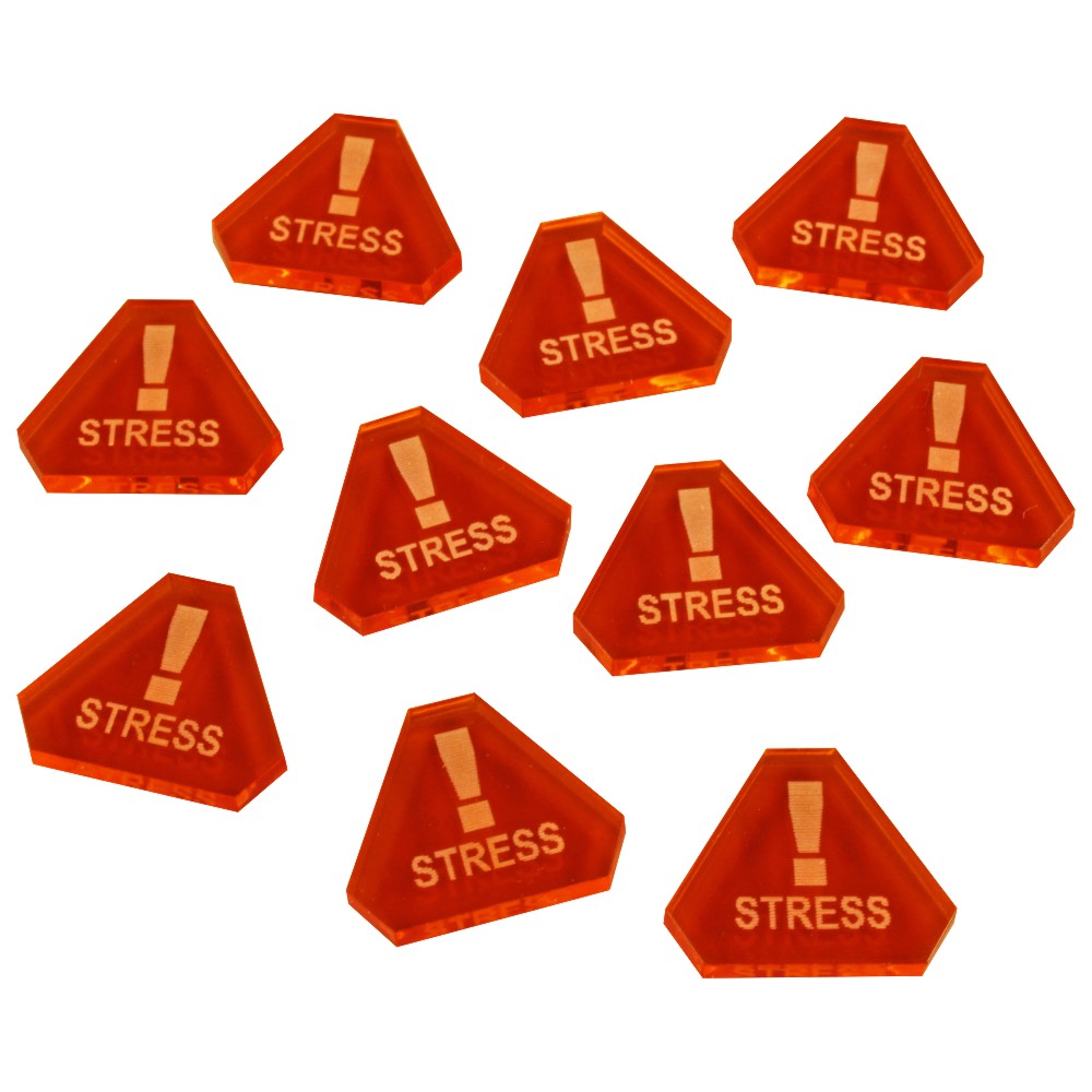 Space Fighter Stress Tokens, Fluorescent Amber (10)