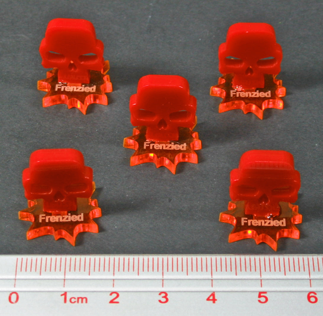 Fantasy Battle Frenzied Markers, Red & Fluorescent Amber (5) - SPECIAL ORDER!