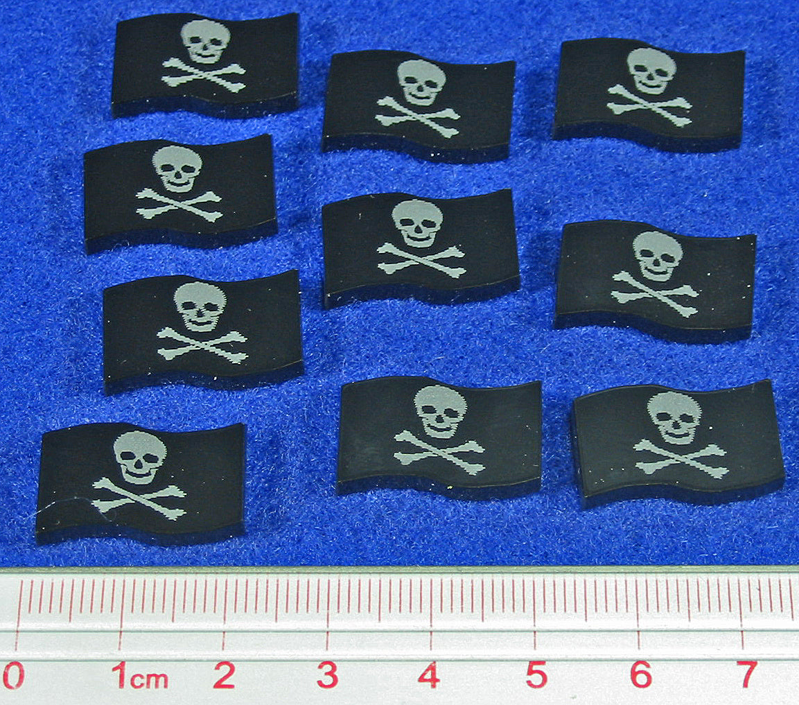 Jolly Roger Pirate Tokens, Black (10) - SPECIAL ORDER!