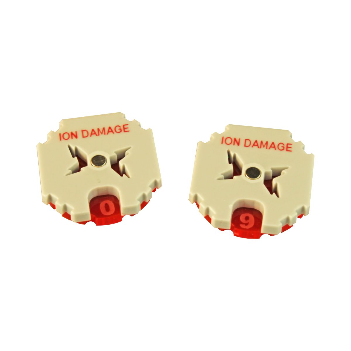 Space Fighter Ion Damage Dials, Fluorescent Pink & Grey (2) - SPECIAL ORDER!