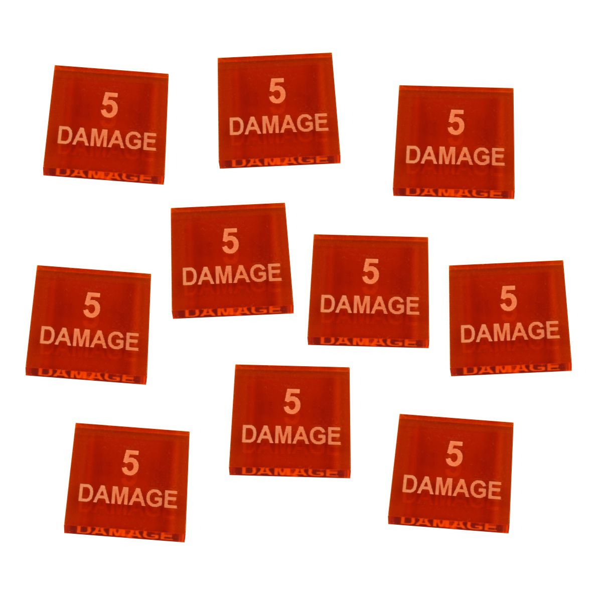 5-Damage Tokens, Fluorescent Amber (10)