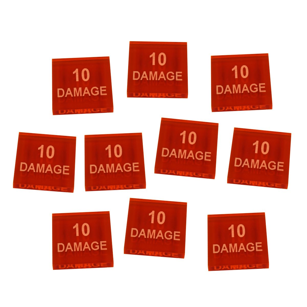 10-Damage Tokens, Fluorescent Amber (10)