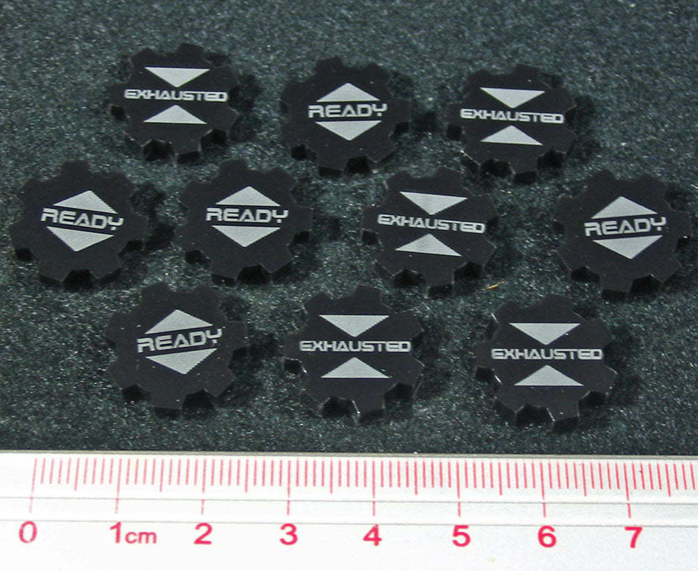 SW: Assault Ready Exhausted Tokens, Black (10) - SPECIAL ORDER!