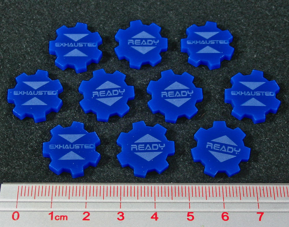 SW: Assault Ready Exhausted Tokens, Blue  (10) - SPECIAL ORDER!