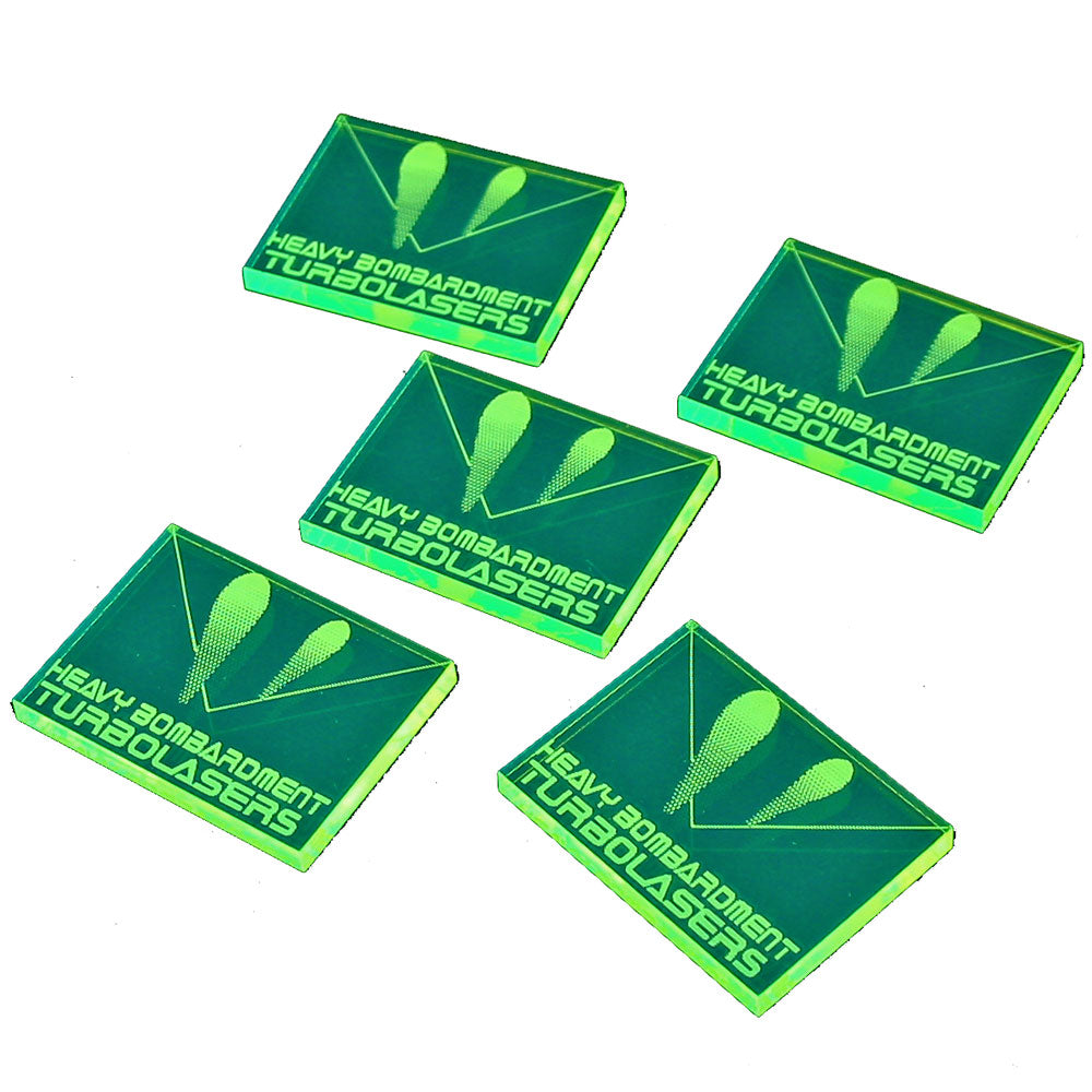 Space Fighter Turbolasers Tokens, Fluorescent Green (5) - SPECIAL ORDER!