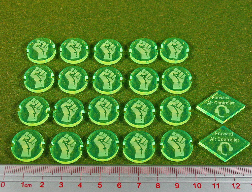 Dropzone Underground Faction Battle Group Tokens, Fluorescent Green (22)