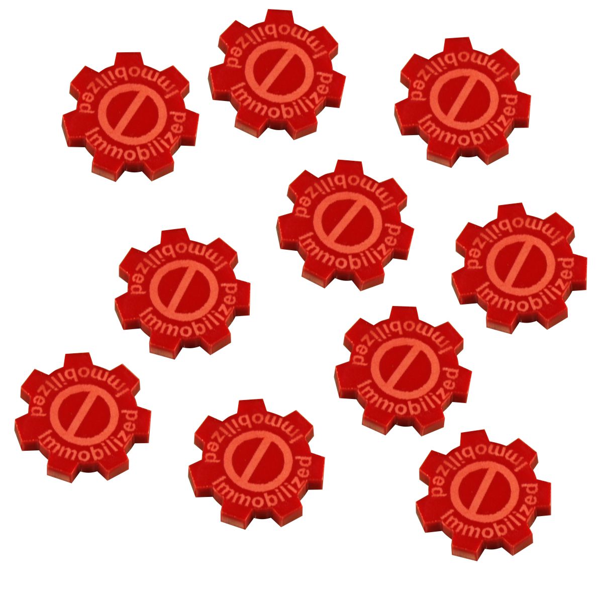 Immobilized Gear Tokens, Red  (10) - SPECIAL ORDER!