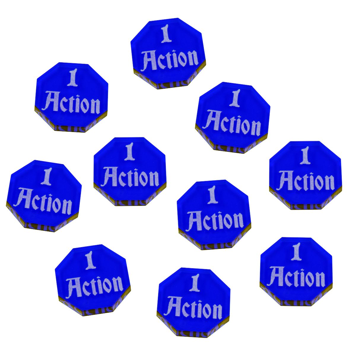 FG: 1-Action Tokens, Translucent Blue (10)