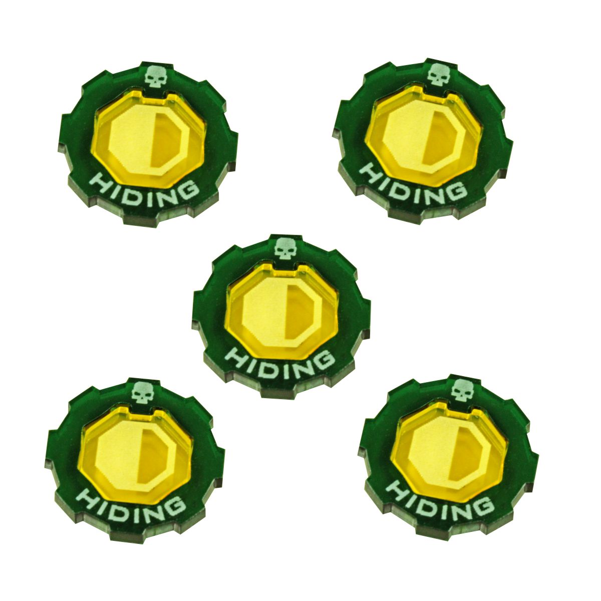 Armageddon Hiding Token Set, Transparent Yellow & Translucent Green (5) - SPECIAL ORDER!