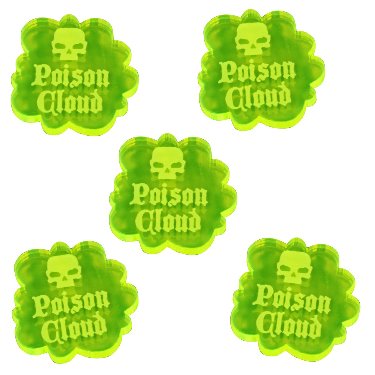 Poison Cloud Tokens, Fluorescent Green (5) - SPECIAL ORDER!