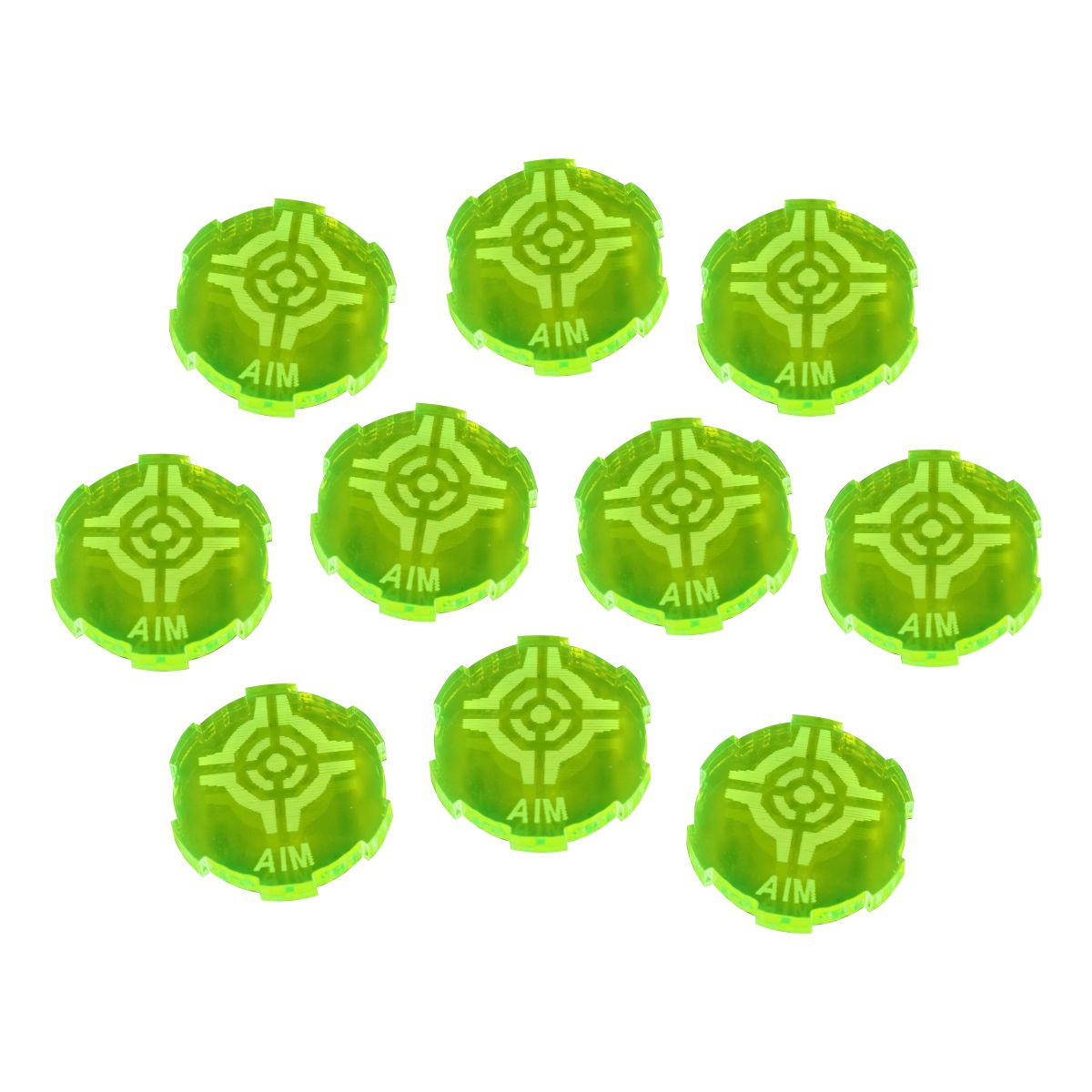 Aim Tokens,, SW: Legion, Fluorescent Green (10) - SPECIAL ORDER!